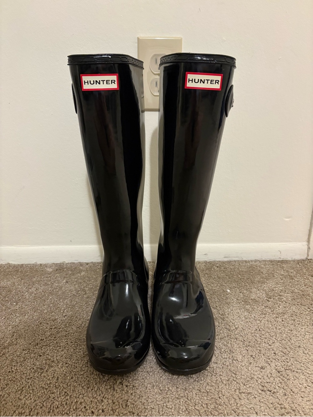 Hunter Boots Knee High Glossy Black